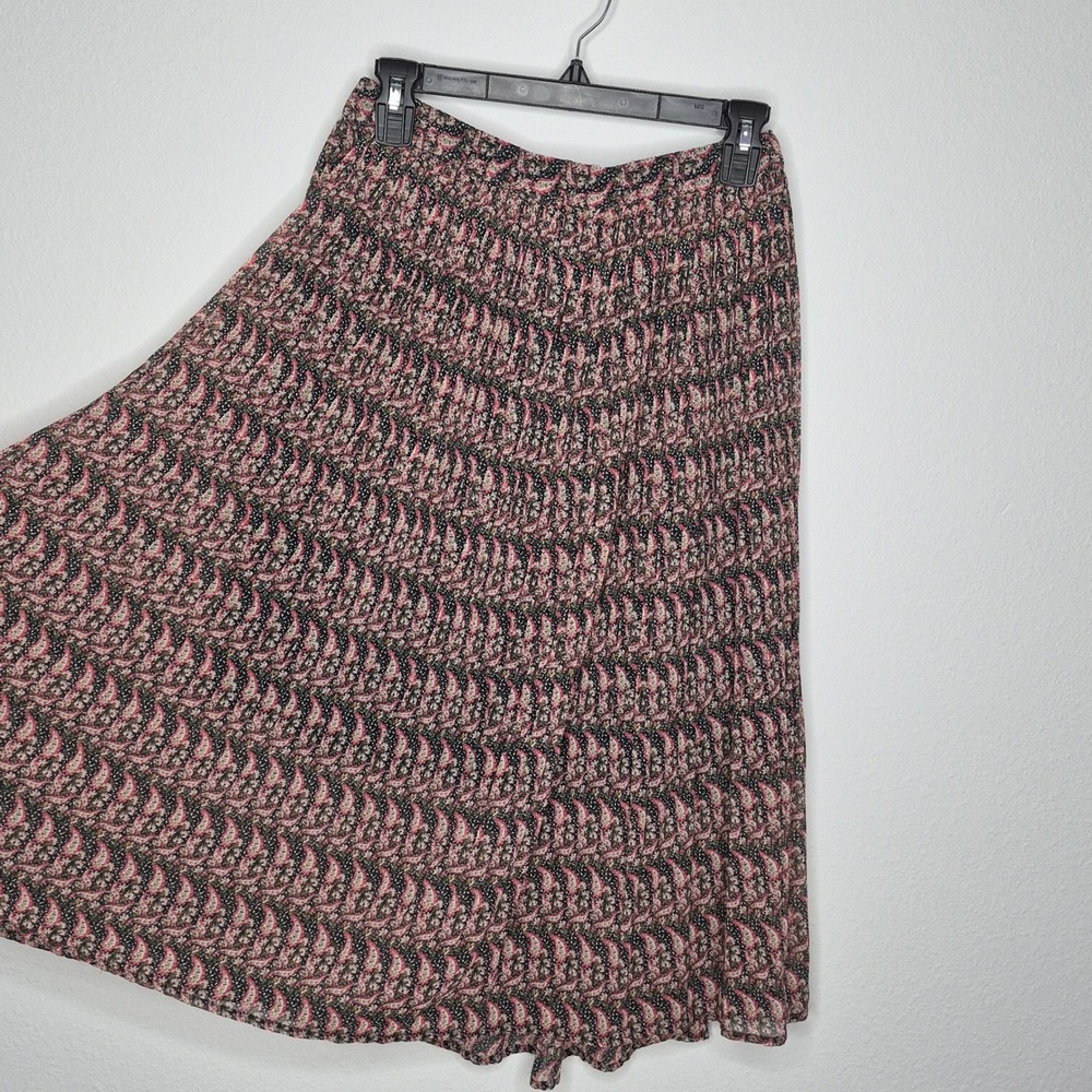 Banana Republic Release Pleat Paisley‎ Print Midi Skirt
